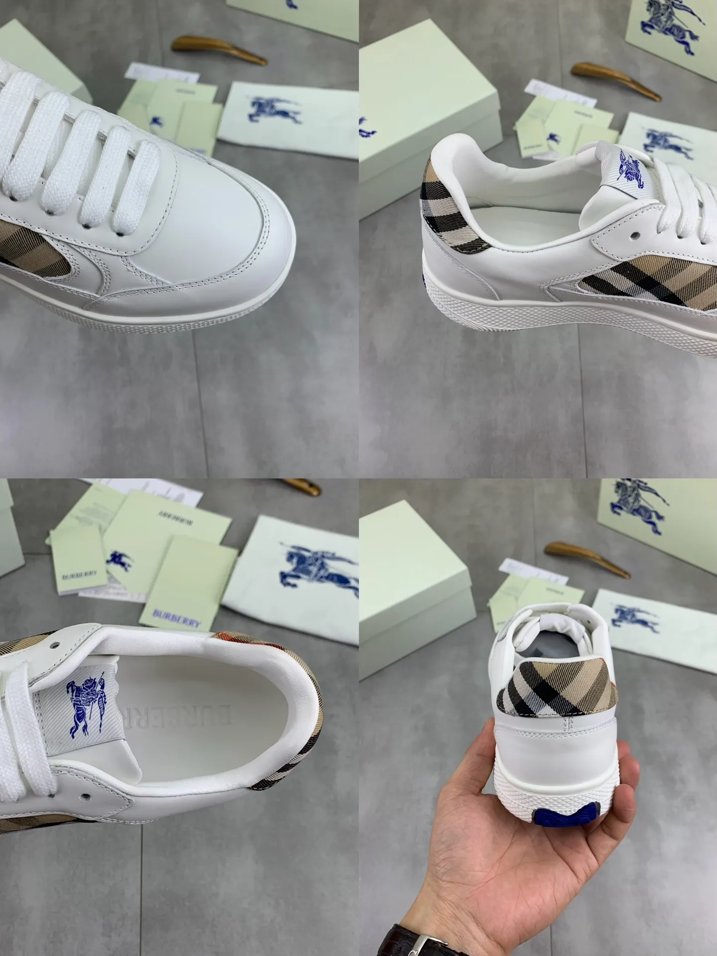 Factory price P640 [BURBERRY] Burberry - High-end quality original order (couples 🧑‍🤝‍🧑 style) - Upper: imported 🔝 original material - Lining: cowhide lining, feet; water-dyed cowhide - Outsole: ultra-light TPR rubber; two-color molded outsole - Super high quality control, fine workmanship: highlighted (high-end, extravagance, grade) -Size: 35-46 (male 38 46 Female 35 40 can be customized)·Color: Multiple colors available